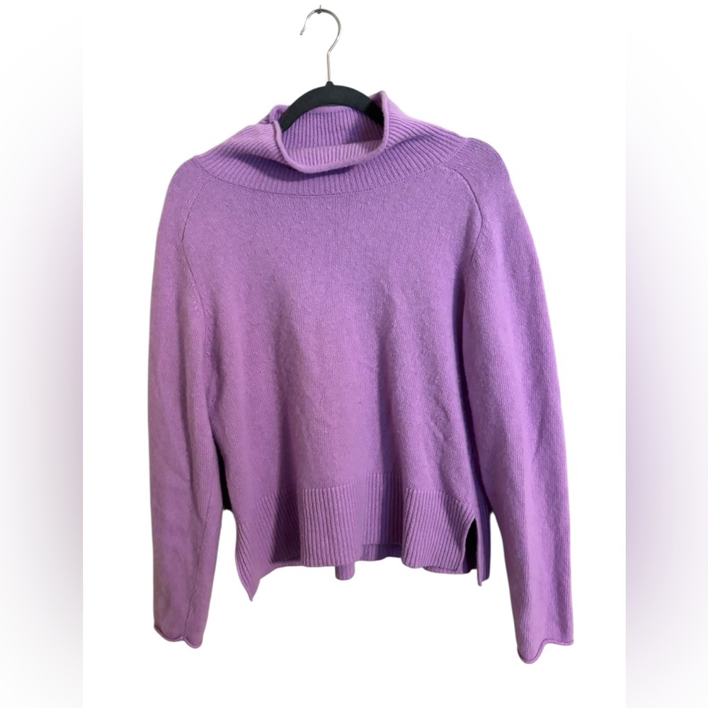 Massimo Dutti Purple Lavender Mock Neck Wool Blend Sweater Large
